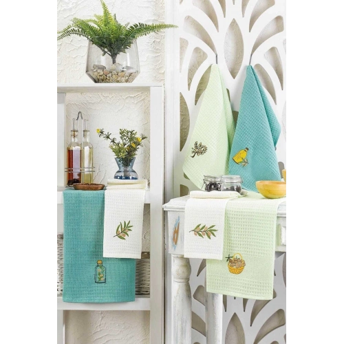 6 Piece Kitchen Drying Cloth 30 X 50 Cm Mint