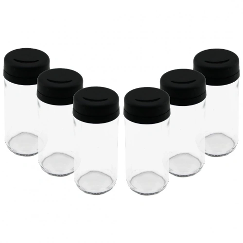 6 PCS CAM - 225ML BAHARATLIK - TUZLUK PLASTİK KAPAK (5365)