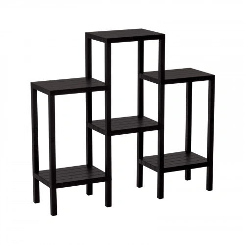 6 SHELF - BLACK MODULAR UNIT PLASTIC 108x100x29 cm (5365)