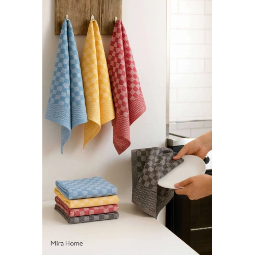 6lı Mutfak Kurulama Bezi 45x65 cm Pötikare Desen