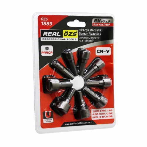 9  PARÇA   - 5-13 MM MANYETİK SOMUN SÖKME - ÇATI ADAPTÖRÜ (5365)