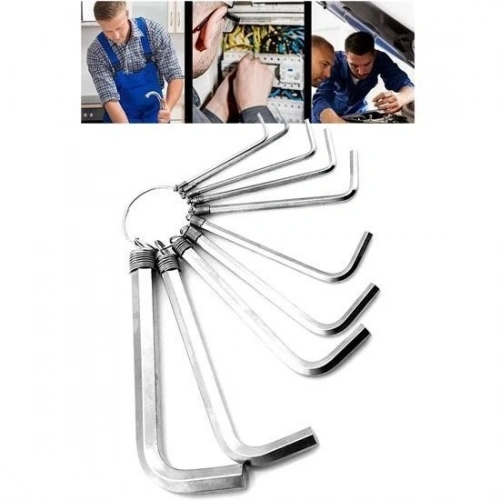 9 Piece Steel Allen Wrench Set Short Straight Corner Allen Key Set