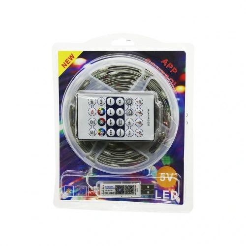 9MT  KUMANDALI - USB Lİ  RGB ŞERİT LED  0.4W/M - 20lm/led   -20+55°C (5365)
