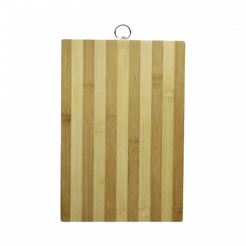 AHŞAP 20X30CM BEYAZ ÇİZGİLİ BAMBU KESİM PANOSU METAL KULPLU (5365)