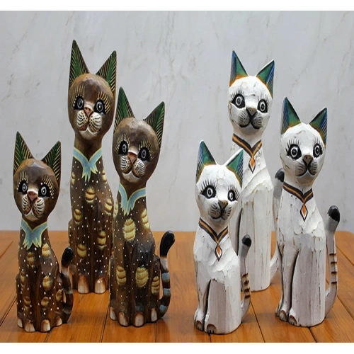 Wooden 3-Piece Cat Set 50 cm Model 3