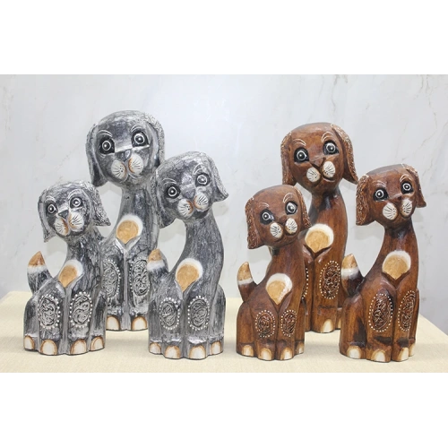 Wooden 3-Piece Dog Set