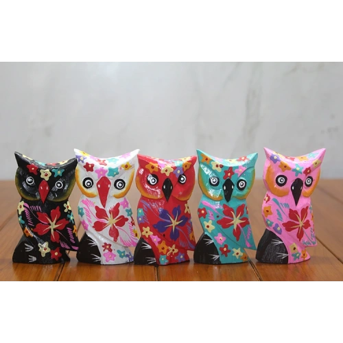 Ahşap 5li Baykuş Seti Model 1