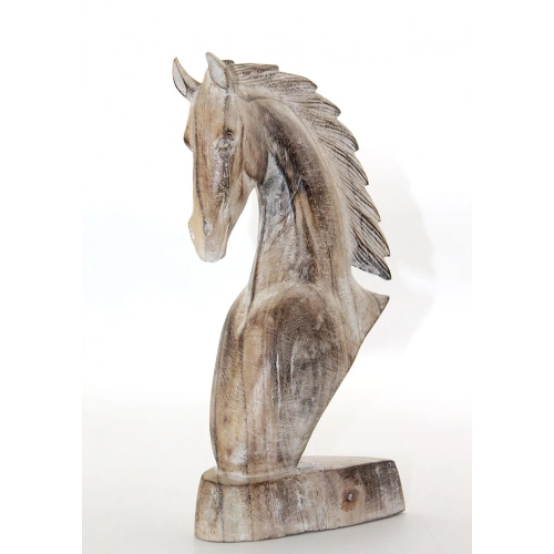 Wooden Horse Bust 30 cm