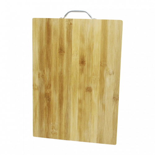 WOODEN BAMBOO CUTTING BOARD WITH METAL HANDLE 26X36X1.7CM (5365)