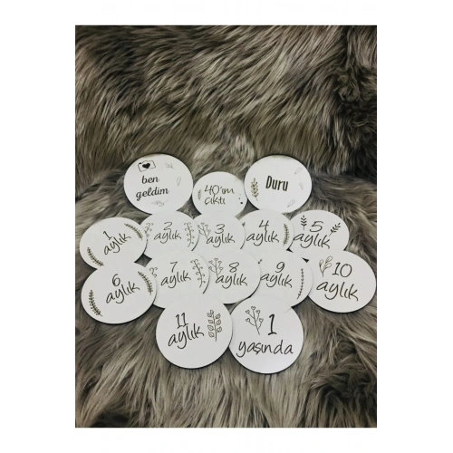 Ahşap Bebek Anı Kartı 15li