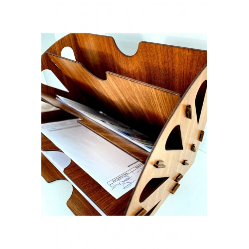 Ahşap Dekoratif Dosya Düzenleyici Masaüstü Toplayıcı 20 x 20