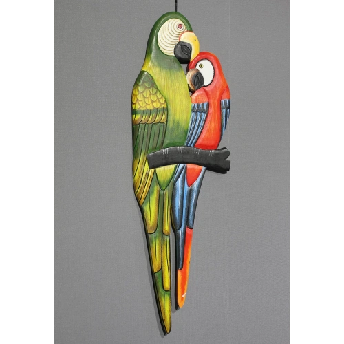Wooden Wall Mounted 2-Piece Parrot Model 1