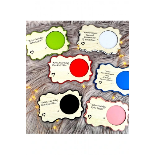 Ahşap Fincan Altlığı 6lı Kahve Altı