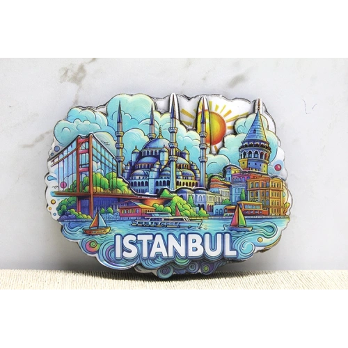 Ahşap İstanbul Temalı Magnet - Model 11