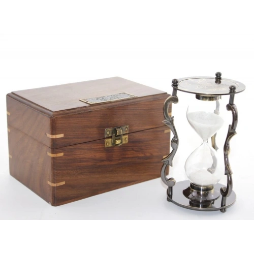 Деревянный песочные часы с латунным корпусом