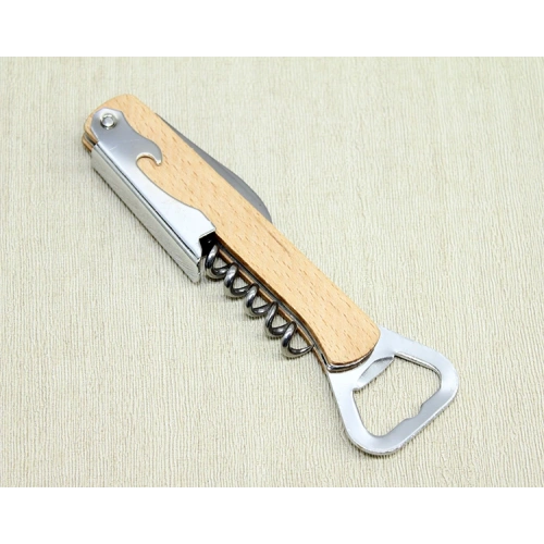 Деревянный Штопор для Вина из Нержавеющей Стали