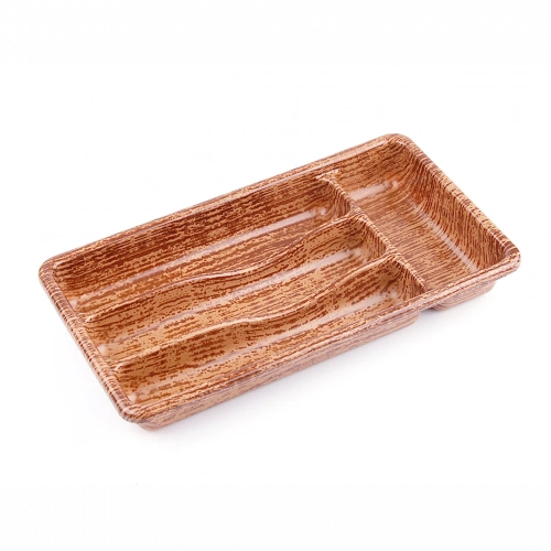 AHŞAP RENK - 4 BÖLMELİ ÇEKMECE İÇİ KAŞIKLIK 36X20CM (5365)