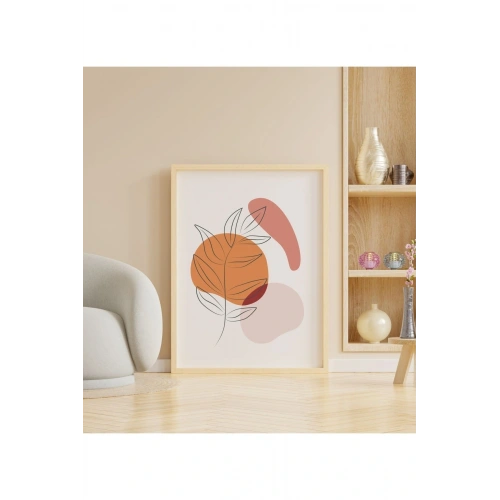 Ahşap Soyut Dekoratif Çerçeveli Tablo - Trnc 50 x 70