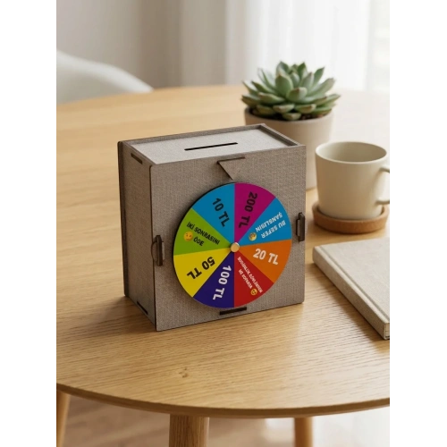 Ahşap Tasarruf Çarkı 1 Adet (eğlenceli Model)