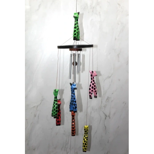 Ahşap Zürafali Rüzgar Çani Sayang:3