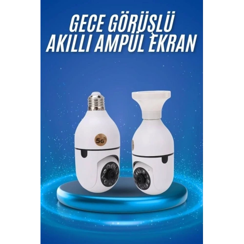 Akıllı Dönebilen Gece Görüşlü Kamera Ampülü 360 Derece