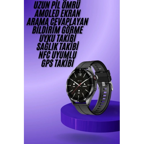 Akıllı Saat 3 Kordonlu 1.55 İnç Bluetooth Android Ve İos Uyumlu