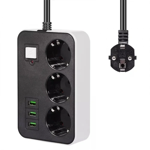 Akım Korumalı 3lü Priz 1.8 M Usb Girişli