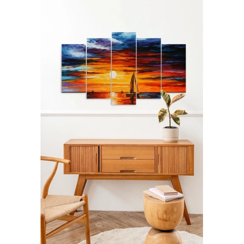 Akşam Güneşi 5 Parçalı Mdf Tablo 60 x 100