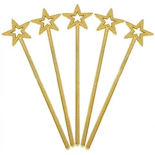 Altın Renk Yıldız Peri Asası Peri Değneği 34 cm 1 Adet (5365)