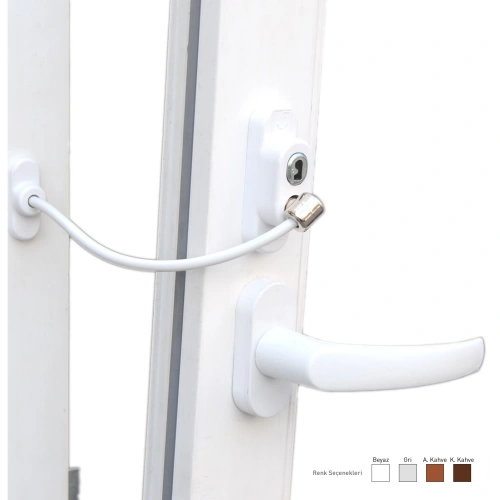 Anahtarlı Halatlı Pvc Kapı Pencere Emniyet Kilidi (5365)