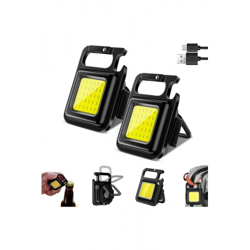 Anahtarlıklı, Açacaklı,Güçlü Mıknatıslı 3 Farklı Led Modlu Mini Boy Asılabilen LedEl Feneri