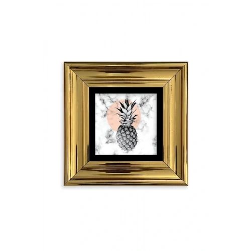 Ananas Çerçeveli Taş Tablo 20 cm