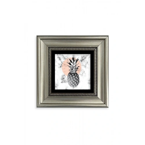Ananas Çerçeveli Taş Tablo 20 cm