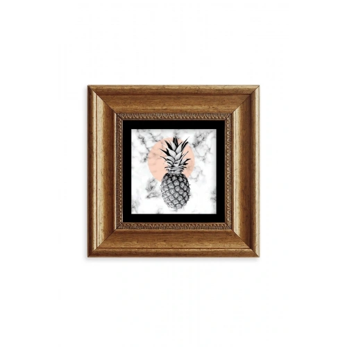 Ananas Çerçeveli Taş Tablo 20 cm