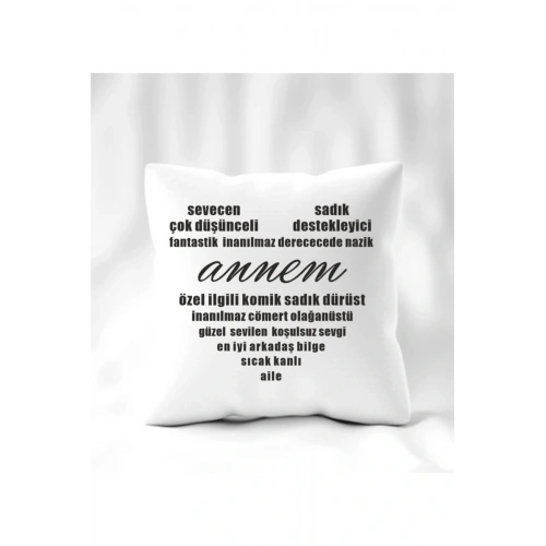 Anneler Günü Kalp Desen Anneye Iltifat Yastık 40 x 40