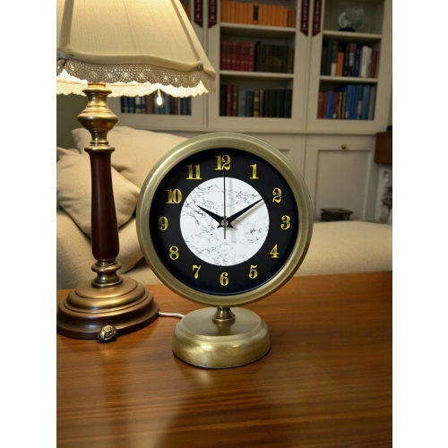 Antique Aura 25 x 20 Cm Eskitme Metal Masa Saati