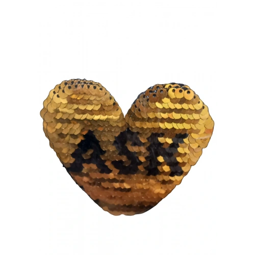 Aplike Ütü İle Yapışan Aşk Yazılı Pullu Sarı Arma 4x4 cm