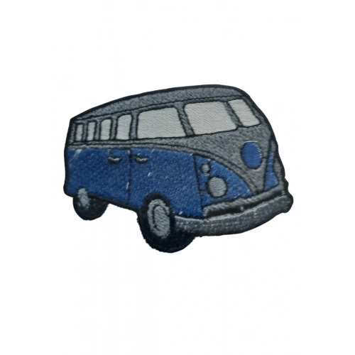 Aplike Ütü İle Yapışan Otobüs Mavi - Gri Arma 4x2 cm