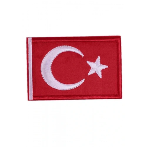 Aplike Ütü İle Yapışan Türk Bayrağı Dikdörtgen Arma 6x4 cm