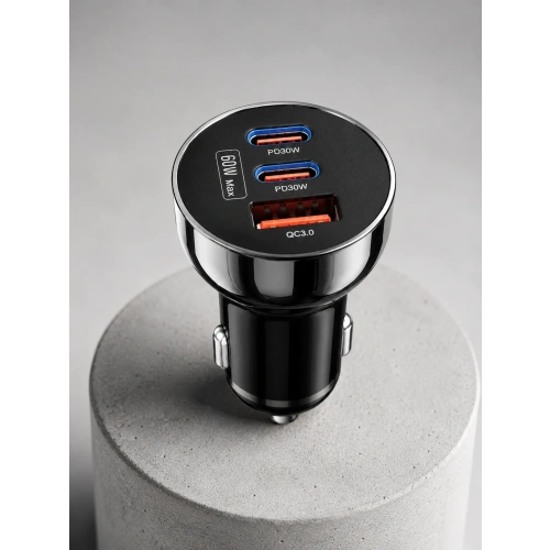 Araç İçi 3 Portlu Şarj Adaptörü Çift Pd Type-c Ve Qc3.0