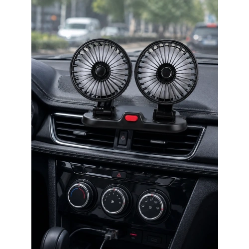 Araç İçi Usb Vantilatör Çift Başlıklı 2 Yönlü Soğutucu
