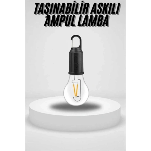 Askılı Taşınabilir Ampul Bahçe Lambası Type-c Şarjlı