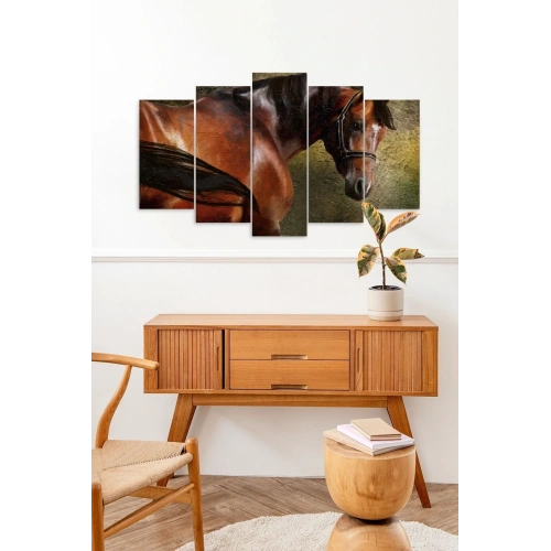 At Manzara 5 Parçalı Mdf Tablo 60 x 100