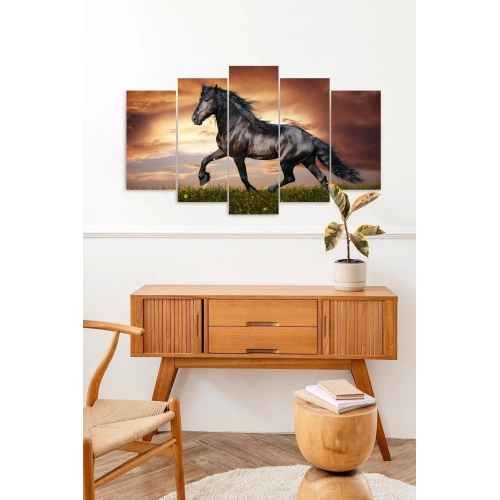 At Manzara 5 Parçalı Mdf Tablo 60 x 100