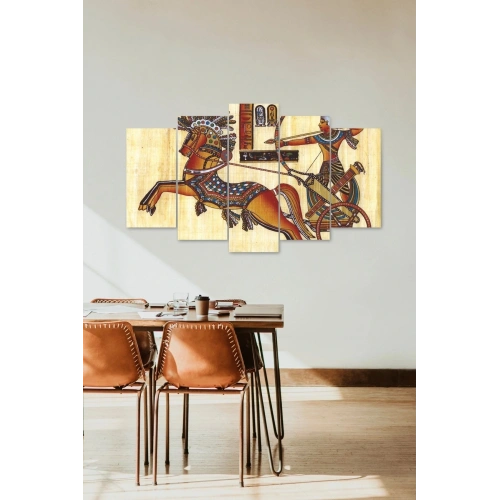 At Ok Kadın Manzara 5 Parçalı Mdf Tablo 60 x 100