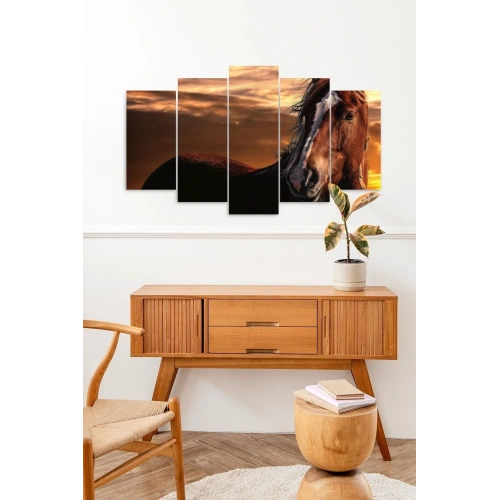 At ve Hüzün 5 Parçalı Mdf Tablo 60 x 100