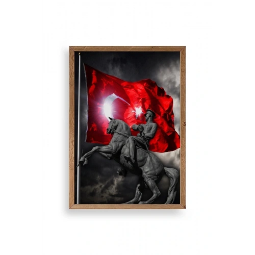Atatürk Ahşap Çerçeveli Tablo 30 x 42