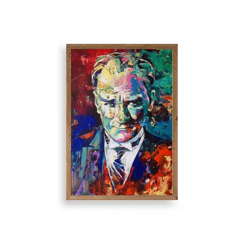 Atatürk Ahşap Çerçeveli Tablo 30 x 42