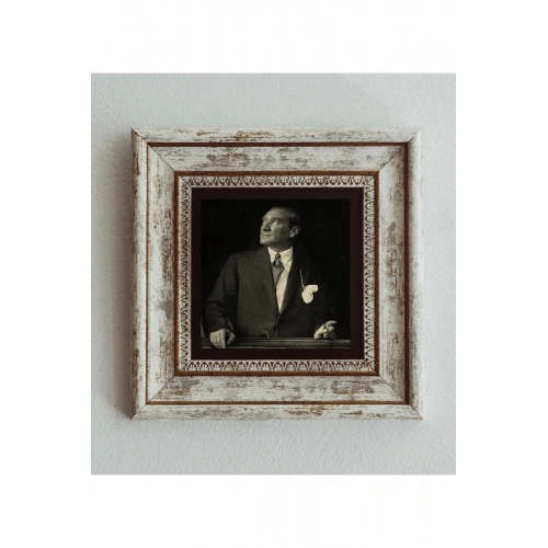 Atatürk Çerçeveli Taş Tablo , Çerçeveli Taş Duvar Dekoru 20 cm