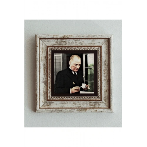 Atatürk Çerçeveli Taş Tablo , Çerçeveli Taş Duvar Dekoru 20 cm